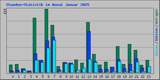 Stunden-Statistik im Monat Januar 2025