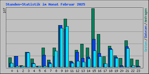 Stunden-Statistik im Monat Februar 2025