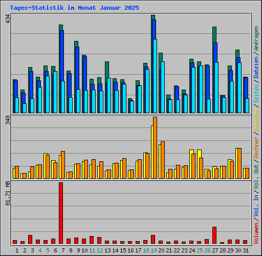 Tages-Statistik im Monat Januar 2025