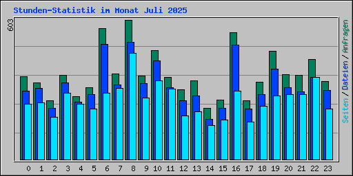Stunden-Statistik im Monat Juli 2025