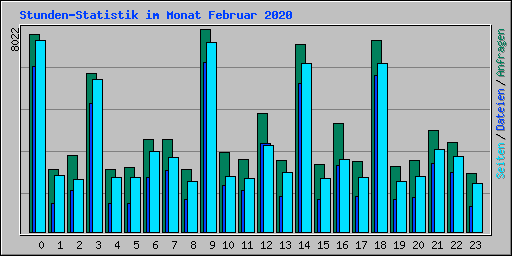 Stunden-Statistik im Monat Februar 2020