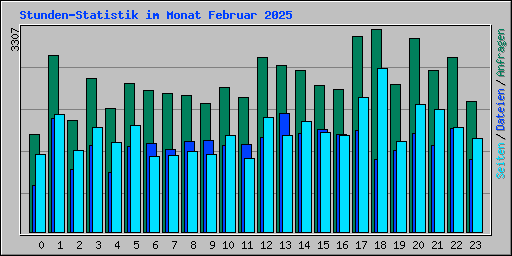 Stunden-Statistik im Monat Februar 2025
