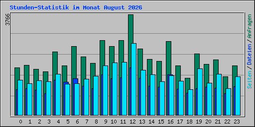 Stunden-Statistik im Monat August 2026
